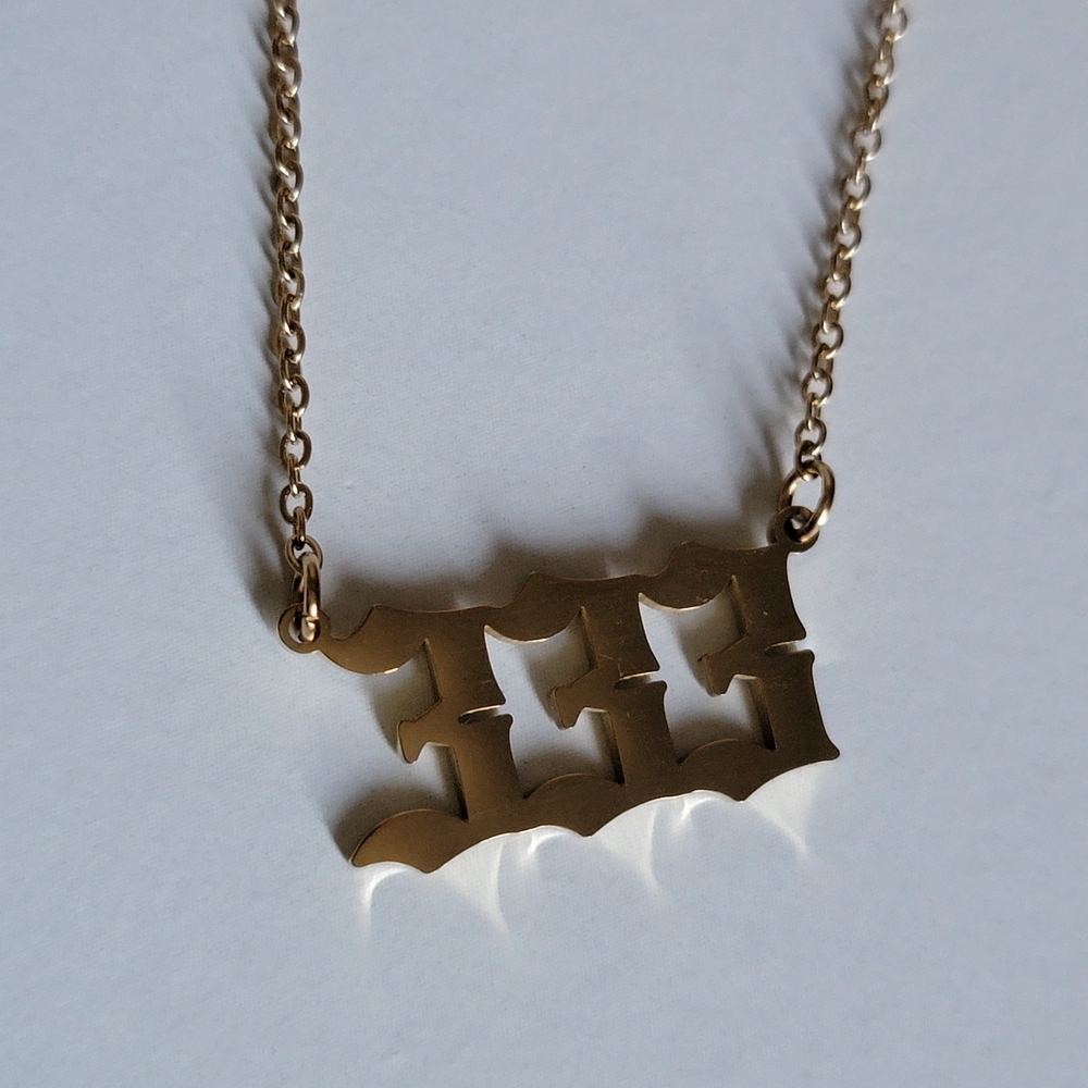 GOLD ANGEL NUMBER NECKLACE 333